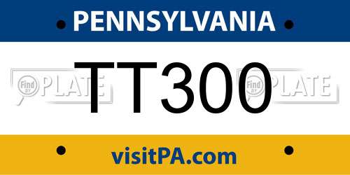 TT300 Pennsylvania License Plate