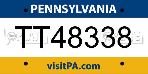 TT48338 Pennsylvania License Plate