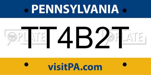 TT4B2T Pennsylvania License Plate