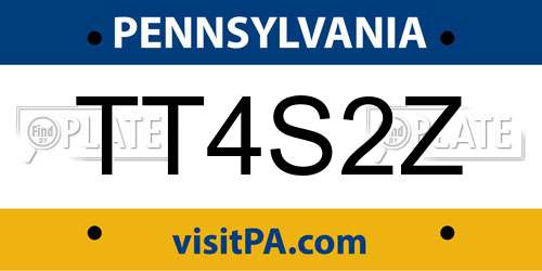 TT4S2Z Pennsylvania License Plate