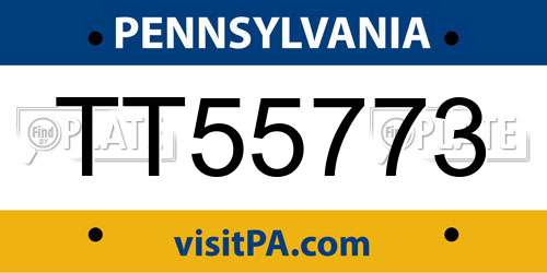 TT55773 Pennsylvania License Plate