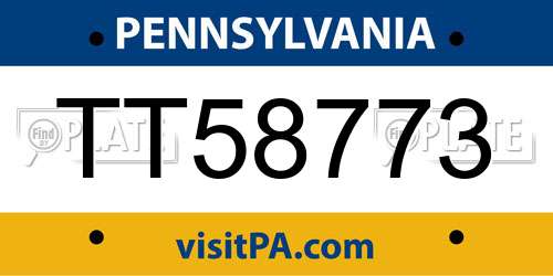 TT58773 Pennsylvania License Plate