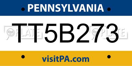 TT5B273 Pennsylvania License Plate