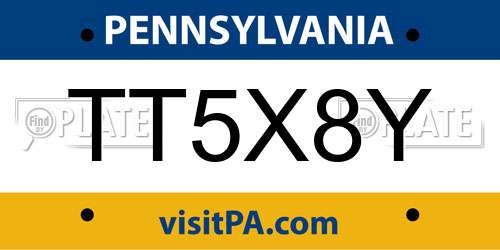 TT5X8Y Pennsylvania License Plate