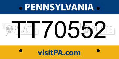 TT70552 Pennsylvania License Plate