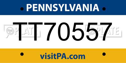 TT70557 Pennsylvania License Plate