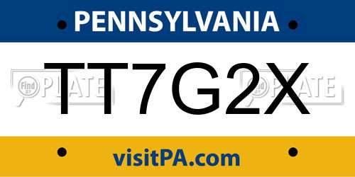 TT7G2X Pennsylvania License Plate