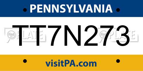 TT7N273 Pennsylvania License Plate