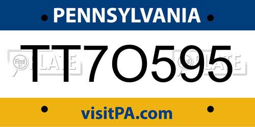 TT7O595 Pennsylvania License Plate