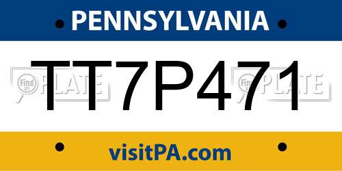 TT7P471 Pennsylvania License Plate