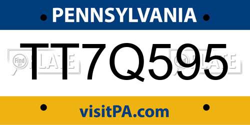 TT7Q595 Pennsylvania License Plate