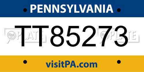 TT85273 Pennsylvania License Plate