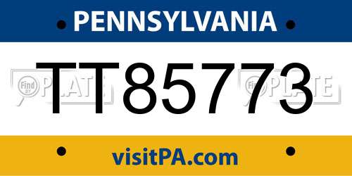 TT85773 Pennsylvania License Plate