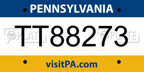 TT88273 Pennsylvania License Plate