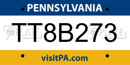 TT8B273 Pennsylvania License Plate