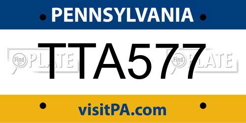 TTA577 Pennsylvania License Plate