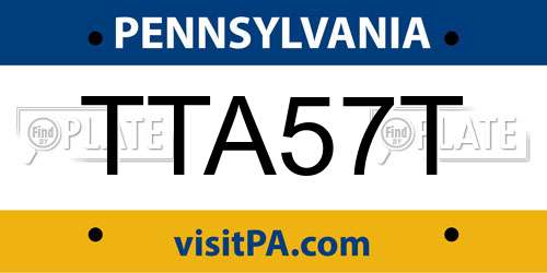 TTA57T Pennsylvania License Plate