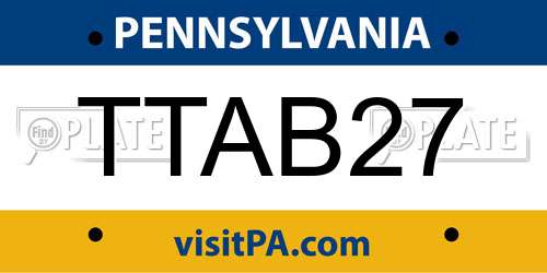 TTAB27 Pennsylvania License Plate