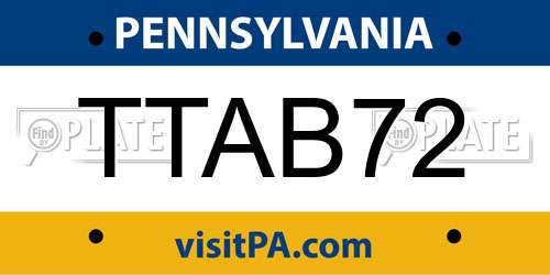 TTAB72 Pennsylvania License Plate