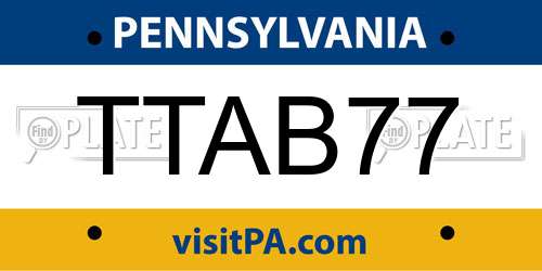 TTAB77 Pennsylvania License Plate