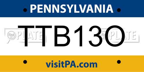 TTB13O Pennsylvania License Plate