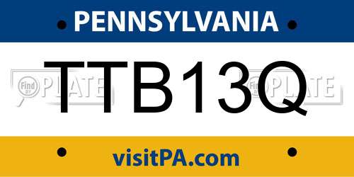 TTB13Q Pennsylvania License Plate