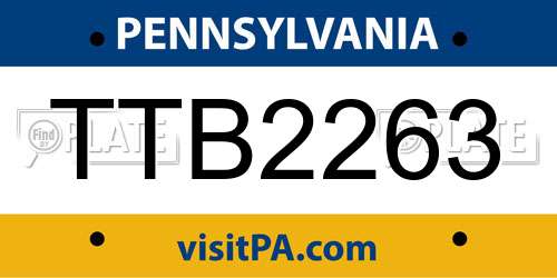 TTB2263 Pennsylvania License Plate