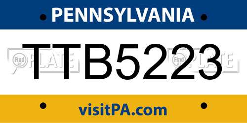 TTB5223 Pennsylvania License Plate