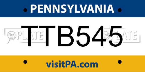 TTB545 Pennsylvania License Plate