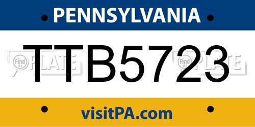 TTB5723 Pennsylvania License Plate