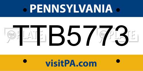 TTB5773 Pennsylvania License Plate