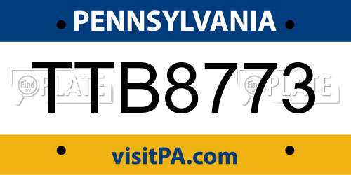 TTB8773 Pennsylvania License Plate