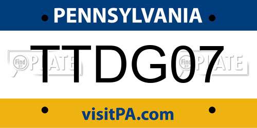 TTDG07 Pennsylvania License Plate