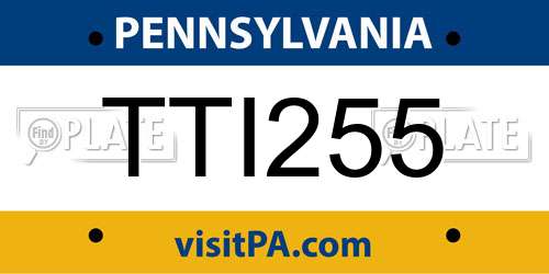 TTI255 Pennsylvania License Plate