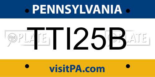 TTI25B Pennsylvania License Plate