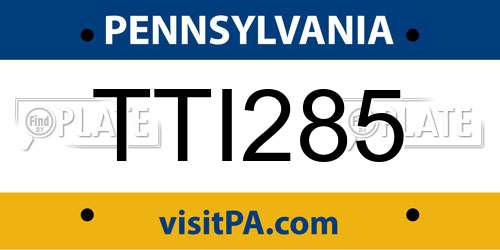 TTI285 Pennsylvania License Plate