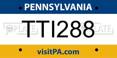 TTI288 Pennsylvania License Plate