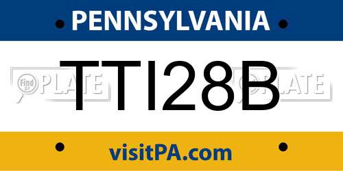 TTI28B Pennsylvania License Plate