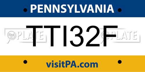 TTI32F Pennsylvania License Plate