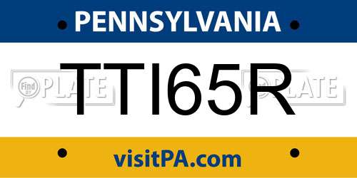 TTI65R Pennsylvania License Plate