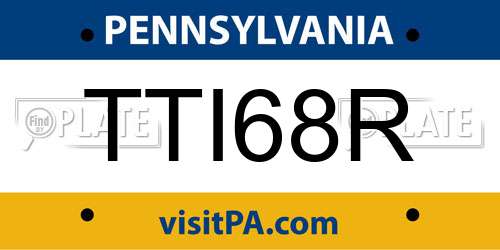 TTI68R Pennsylvania License Plate