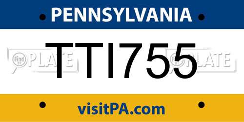 TTI755 Pennsylvania License Plate
