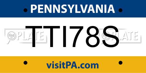 TTI78S Pennsylvania License Plate