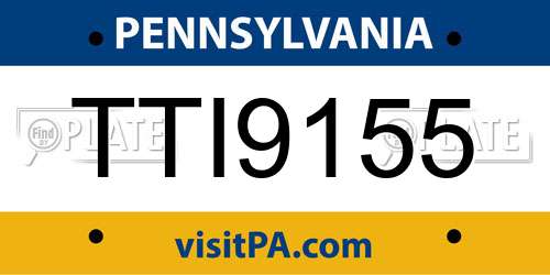 TTI9155 Pennsylvania License Plate