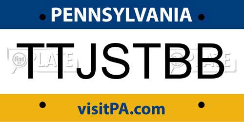 TTJSTBB Pennsylvania License Plate