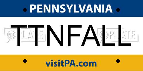 TTNFALL Pennsylvania License Plate