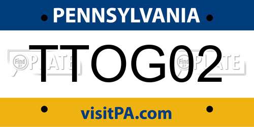 TTOG02 Pennsylvania License Plate