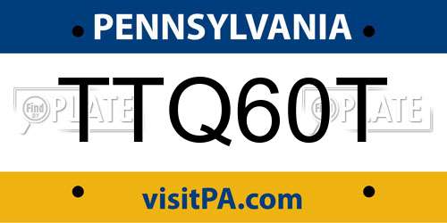 TTQ60T Pennsylvania License Plate
