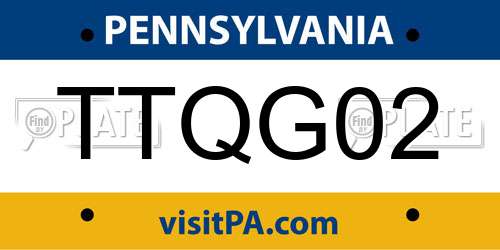 TTQG02 Pennsylvania License Plate