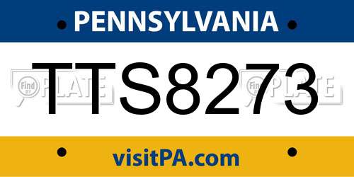 TTS8273 Pennsylvania License Plate